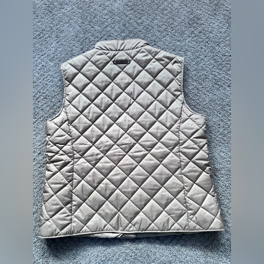 LAUREN RALPH LAUREN Women's Crested Quilted Vest Solid Birch Tan Gold - Size L - Picture 10 of 11
